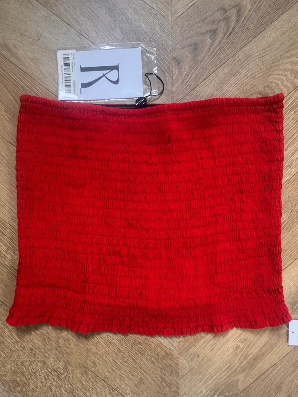 Realisation Par The Tara Red Smocked Tube Top NWT M